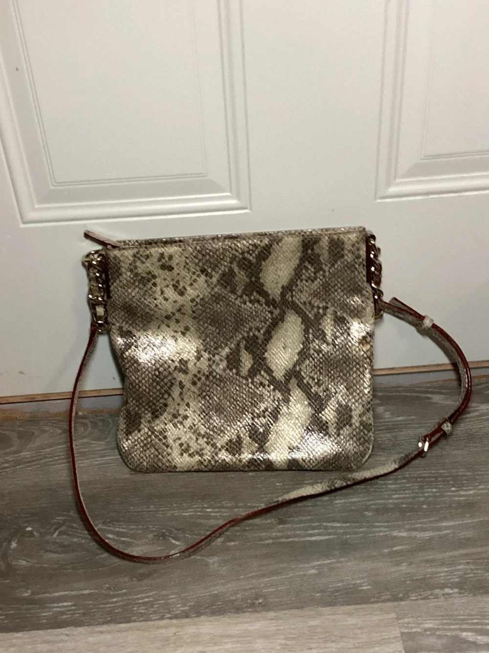kate spade Metallic Snake-Print Crossbody Bag - Gold
